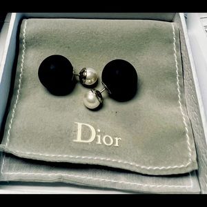 Christian Dior tribal black and white earrings.